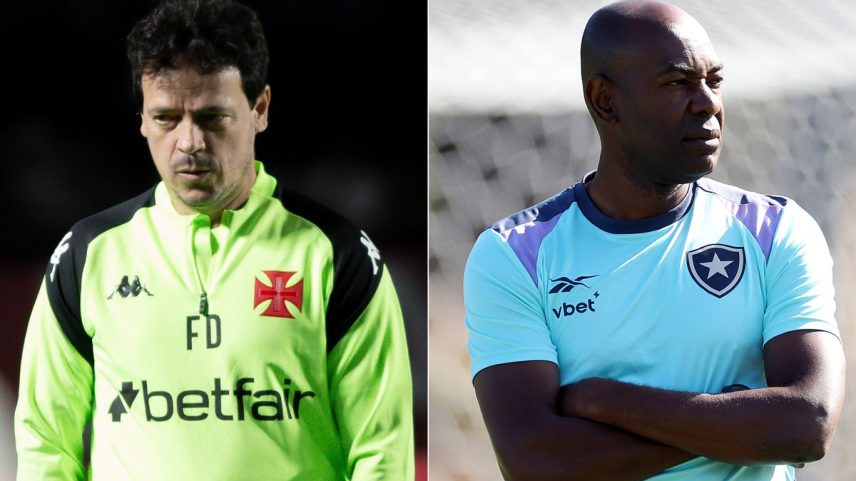 Diniz e Caçapa comandam Vasco e Botafogo, hoje (Foto: Matheus Lima/Vasco e Vitor Silva/Botafogo)
