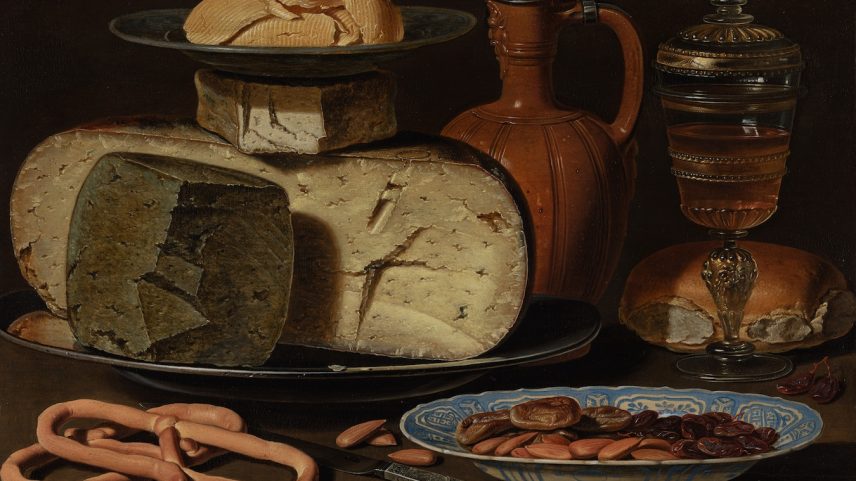 Natureza morta com queijos, amêndoas e pretzels, 1615 (Foto: Clara Peeters, Coleção do Mauritshuis, Haia, Países Baixos)