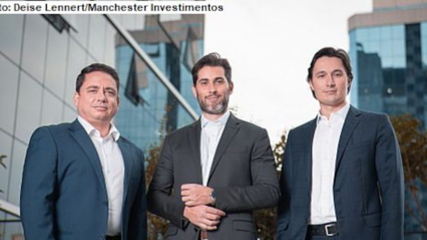 Lucas Pereira, Eduardo Cubas e Henrique Baggenstoss são sócios da Manchester Investimentos, de Joinville, Santa Catarina (Foto: Divulgação/Manchester)
