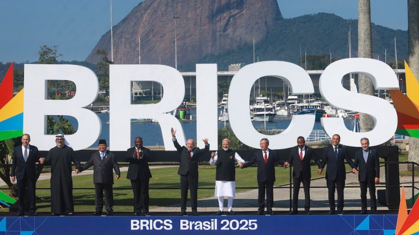 Foto oficial da Cúpula do Brics (Foto: Pedro Kirilos/Estadão)