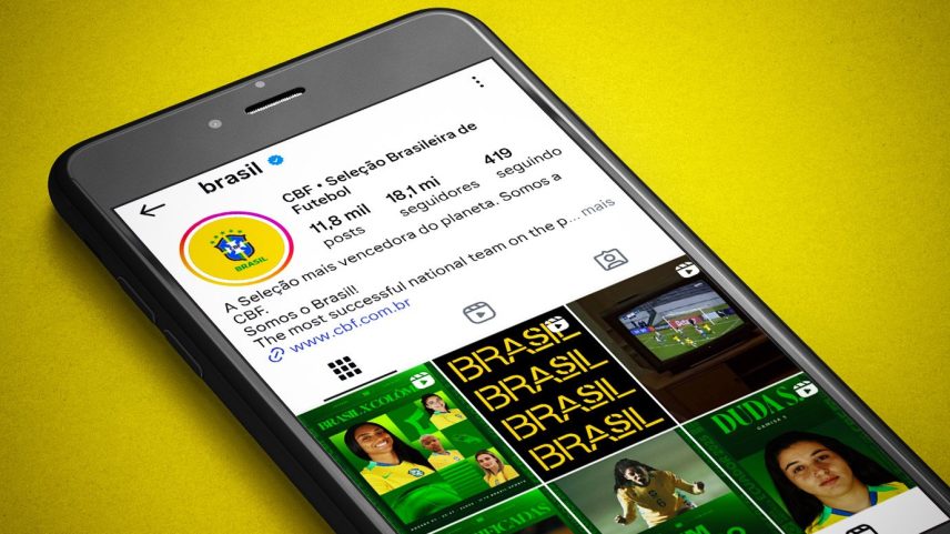 A nova conta da CBF no Instagram: de olho no mercado internacional (Foto: Exame)