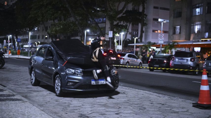 Gravações da produções movimentaram a Av. Atlântica, em Copacabana (Foto: Divulgação)