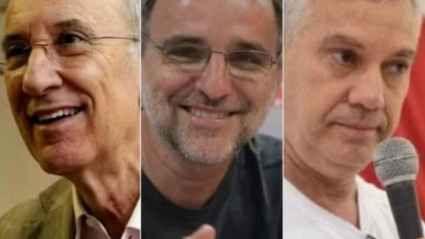 Rui Falcão, Valter Pomar e Romênio Pereira — Foto: Givaldo Barbosa e Agência PT