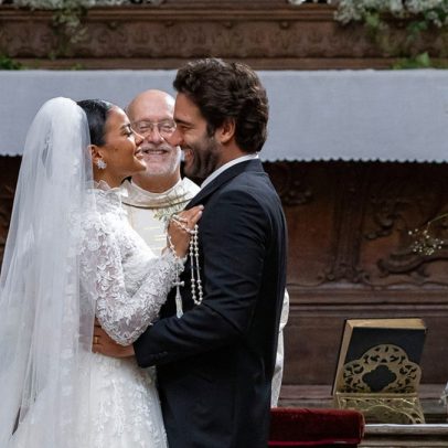 Casamento de Fátima e Afonso encanta com 10 mil flores e bolo monumental