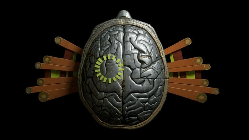 Serenity Strull/ Getty Images Illustration of a human brain showing a hotspot placed against an orange background (Credit: Serenity Strull/Getty Images)
