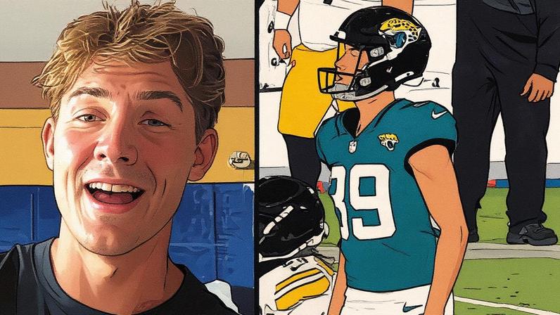 Cam Little em entrevista ao podcast “Identity Sports”. (Foto: YouTube/Identity Sports/NFL)