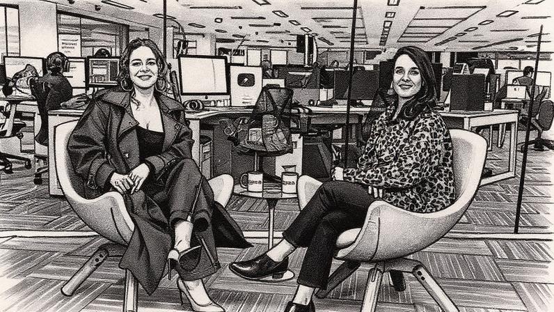 Leandra Leal e Maria Fortuna no estúdio da redação do GLOBO (Foto: Guito Moreto)