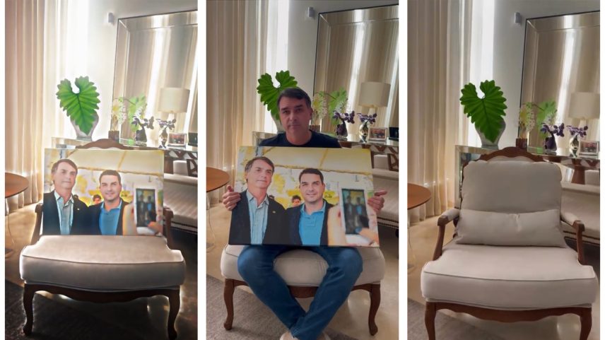 Em vídeo, Flávio Bolsonaro lamentou não poder postar foto com Jair no dia dos pais (Foto: Instagram/divulgação)