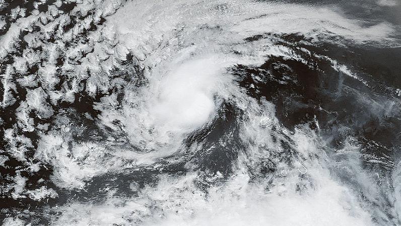 Tormenta tropical 'Erin' em 12 de agosto de 2025. (Foto: AP)