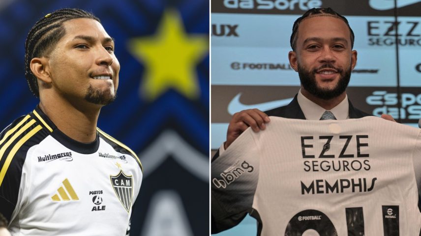 Rony e Memphis Depay cobram atrasados de Atlético-MG e Corinthians: sintomas do colapso financeiro (Foto: Fotos de Pedro Souza/Atlético-MG e Nelson Almeida/AFP)