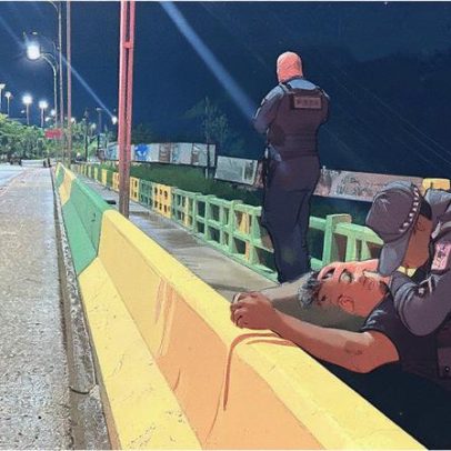 Policiais salvam homem em desespero e fazem oração por sua recuperação