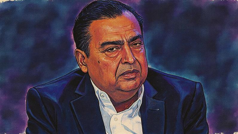 Mukesh Ambani, presidente e diretor executivo da Reliance Industries Ltd., está falando em um evento em Mumbai, Índia, em 30 de março de 2024. (Foto: Indranil Aditya | Nurphoto | Getty Images)