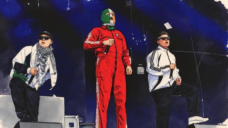 Kneecap compartilhou uma mensagem com seus fãs no festival Sziget, apenas semanas após serem banidos da Hungria. (Foto: Reprodução)