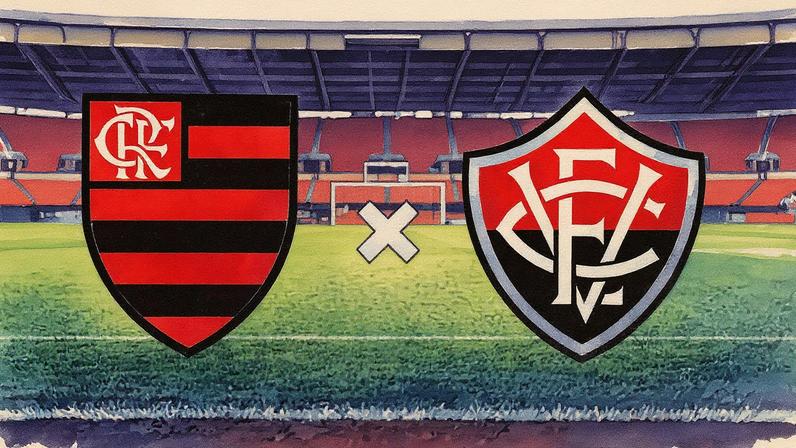 Flamengo x Vitória pelo Brasileirão (Foto: Editoria de Arte)