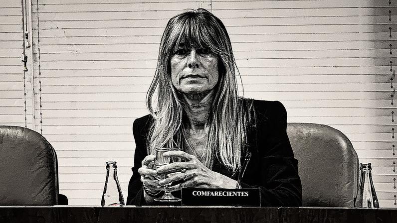 Begoña Gómez, em sua comparecência em uma comissão na Assembleia de Madrid para investigar os programas de cátedras e postgrados da Universidade Complutense de Madrid e empresas financiadoras, no dia 13 de novembro de 2024. (Foto: Jaime Villanueva)