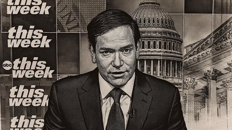 Secretário de Estado Marco Rubio aparece no "This Week" da ABC News em 17 de agosto de 2025. (Foto: Reprodução)