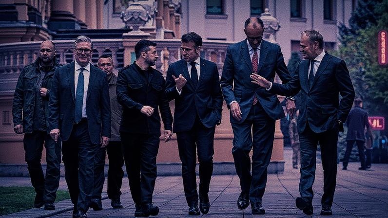 Líderes políticos se reúnem no Palácio Presidencial em Kyiv, Ucrânia, durante encontro da "coalizão dos dispostos" em 10 de maio de 2025 (Foto: Reprodução)