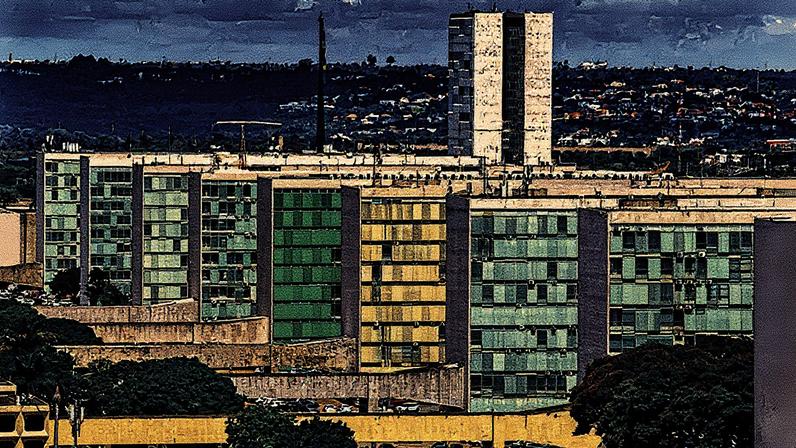 Esplanada dos Ministérios em Brasília, com prédios governamentais ao fundo (Foto: Reprodução)