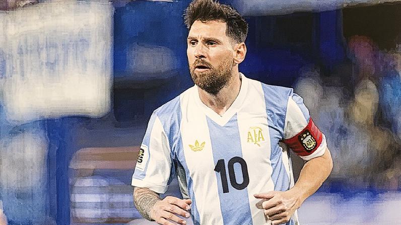 Jogador de futebol em ação durante partida das eliminatórias pela seleção argentina (Foto: Reprodução)
