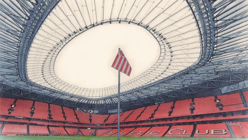Estádio San Mames vai ser o palco da partida entre Athletic Bilbao e Rayo Vallecano nesta segunda, 25 (Foto: Ion Alcoba Beitia//Getty Images)