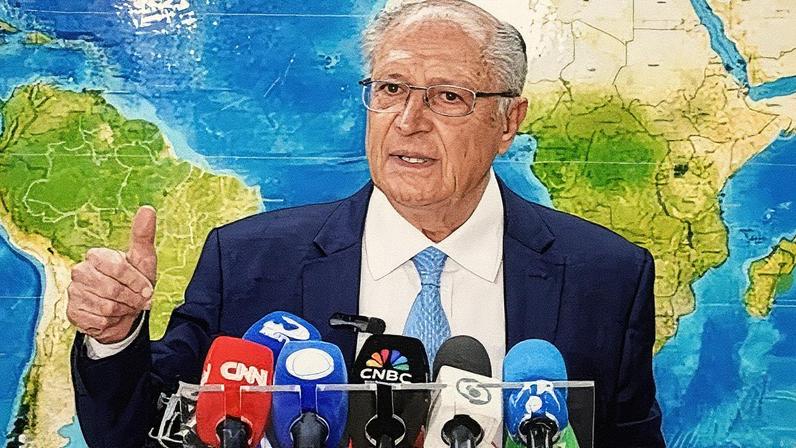 Vice-presidente Geraldo Alckmin em entrevista coletiva. (Foto: Cadu Gomes/VPR)
