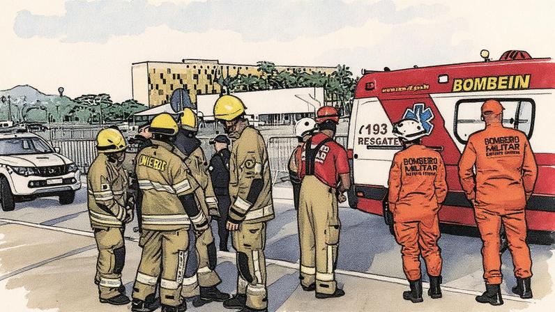 Homem foi contido em frente à Praça dos Três Poderes, em Brasília (Foto: Reprodução)