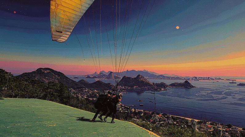 Luan e Vanessa caíram de rampa ao saltar de parapente em Niterói (Foto: Arquivo pessoal)