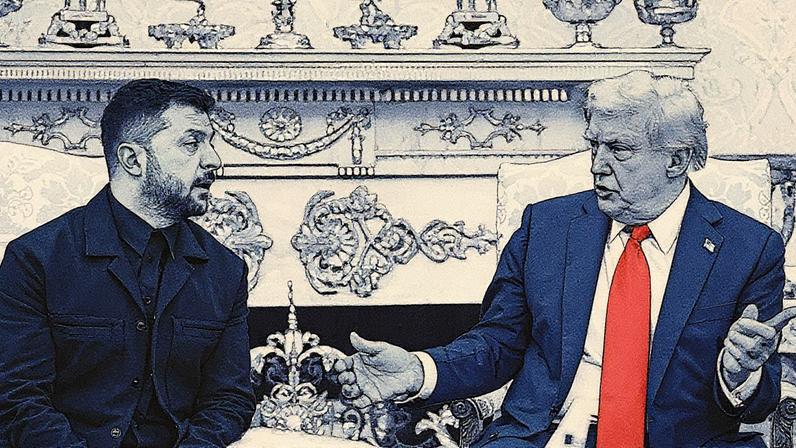 Trump recebeu Zelenski e uma delegação de líderes europeus na Casa Branca nesta segunda-feira, 18 (Foto: Mandel Ngan/AFP)