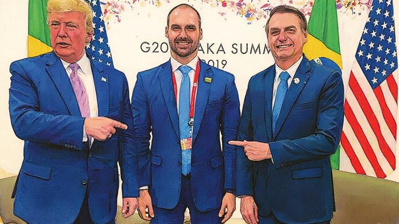 A família Bolsonaro conta com a ajuda de Trump para virar o jogo no Brasil (Foto: @bolsonarosp/Instagram)