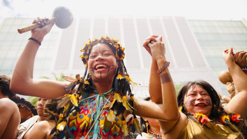 Indígenas de comunidades tradicionais do Pará. (Foto: Nay Jinknss)