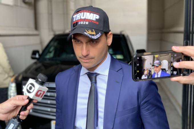 Eduardo Bolsonaro: deputado federal afirmou que só sairá dos EUA com 100% de vitória. (Foto: Paola de Orte/Agência Brasil)