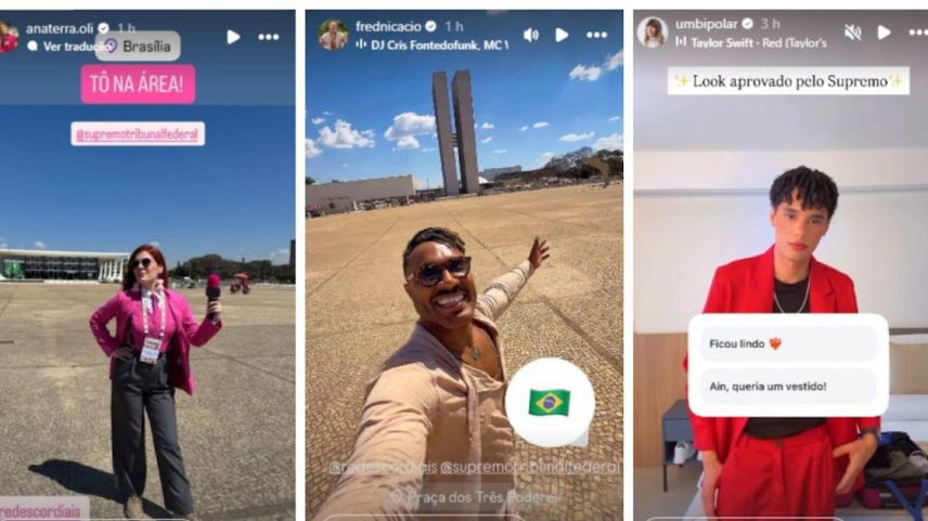 Influenciadores compartilharam fotos em Brasília (Foto: @anaterra.oli, @frednicacio e @umbipolar via Instagram)