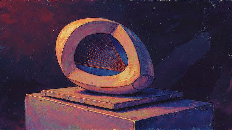 Escultura com Cor (Forma Oval) Azul Claro e Vermelho, 1943 (Foto: Betty Saunders)