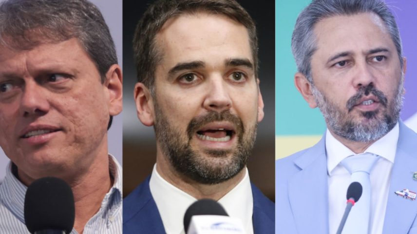 Tarcísio de Freitas (São Paulo), Eduardo Leite (Rio Grande do Sul) e Elmano de Freitas (Ceará). Governos estaduais mantêm medidas a empresas afetadas por tarifaço dos Estados Unidos. (Foto: Werther Santana/Estadão, Wilton Junior/ Estadão e Valter Campanato/Agência Brasil)
