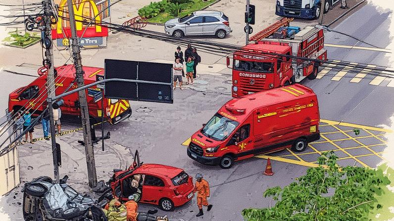 Acidente aconteceu na esquina das ruas Professor Gabizo com Doutor Satamani — Foto: Divulgação