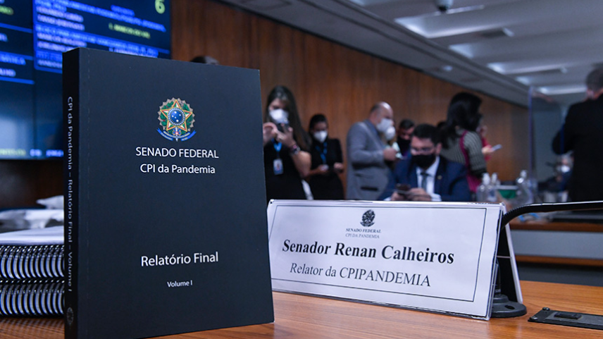Relatório final da CPI da pandemia feita pelo relator Renan Calheiros - Foto: Edilson Rodrigues/Agência Senado