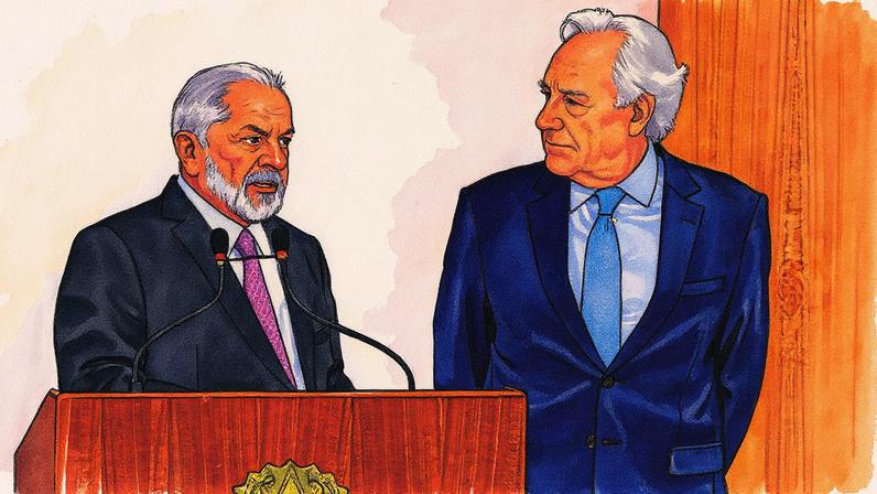 Presidente Luiz Inácio Lula da Silva durante apresentação do ex-ministro do STF Ricardo Lewandowski como seu novo ministro da Justiça, em janeiro (Foto: Brenno Carvalho/O Globo)