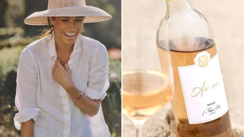 Meghan Markle e o vinho rosé de sua marca As Ever (Foto: Reprodução/Instagram)