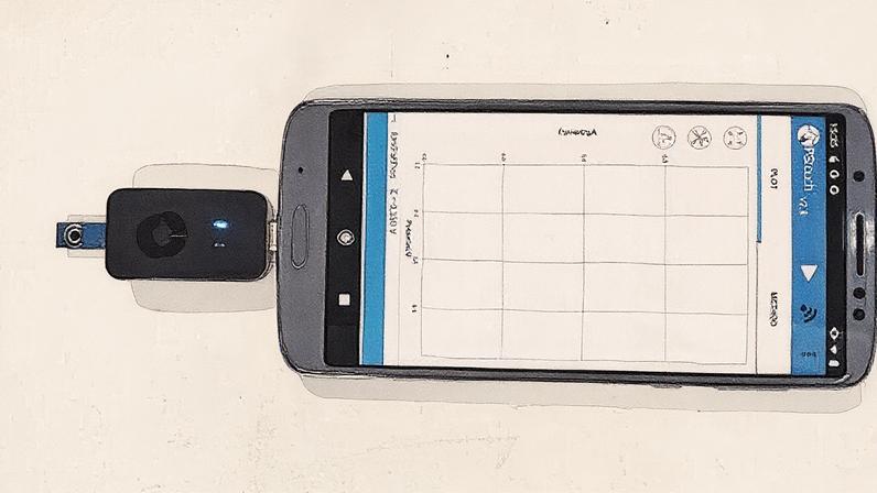 Dispositivo acoplado à porta USB de um celular: testado com as substâncias AB-Chminaca e MDMB-4en-Pinaca, dois dos canabinoides sintéticos mais comuns e perigosos, o aparelho demonstrou capacidade de detectar concentrações muito baixas (Foto: Larissa Melo/INCT-SP)
