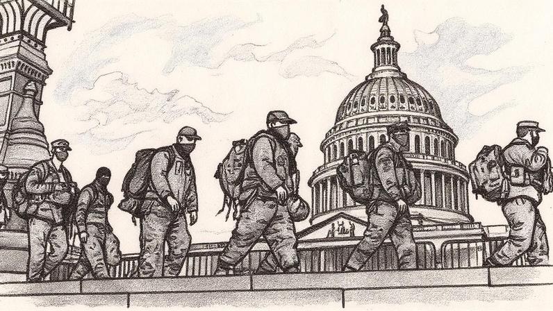 Tropas da Guarda Nacional em Washington D.C. (Foto: J. Scott Applewhite/AP)