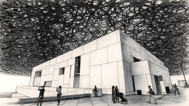 Museu do Louvre Abu Dhabi: país mistura práticas antigas e tecnologia de ponta para combater o calor extremo (Foto: Tom Dulat/Getty Images)