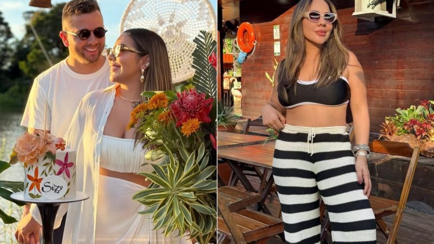 Influenciadora Suzy Alencar estava no mesmo carro no momento em que o marido foi apreendido por transportar mais de cem barras de ouro (Foto: Reprodução/Redes sociais)