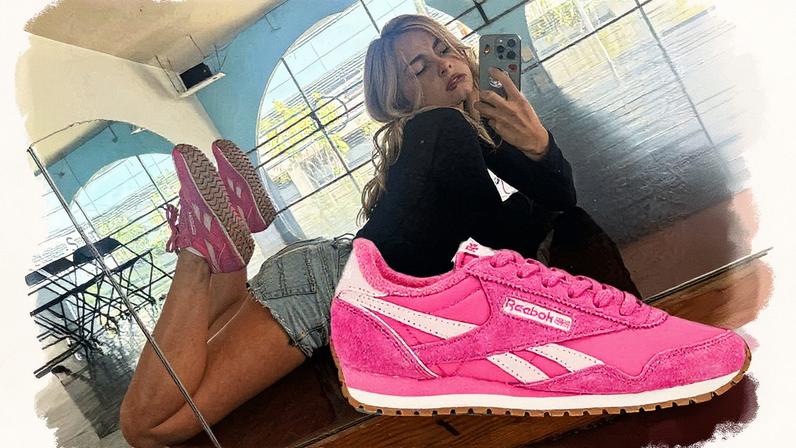 Addison Rae acabou de compartilhar um TikTok dela ensaiando com um par de tênis Reebok Classic AZ. Veja como você pode comprar os tênis dela em promoção agora mesmo. (Foto: Reprodução)