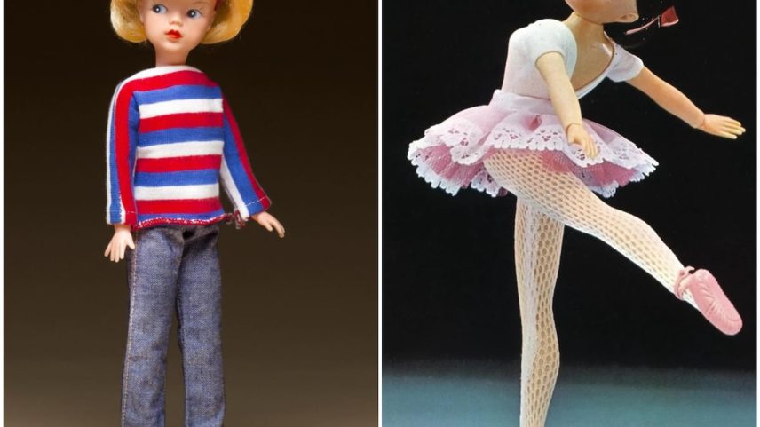 A boneca Sindy Weekender de 1963 (esquerda) e a edição Sindy ballerina de 1980. (Foto: Sindy Vintage Official)