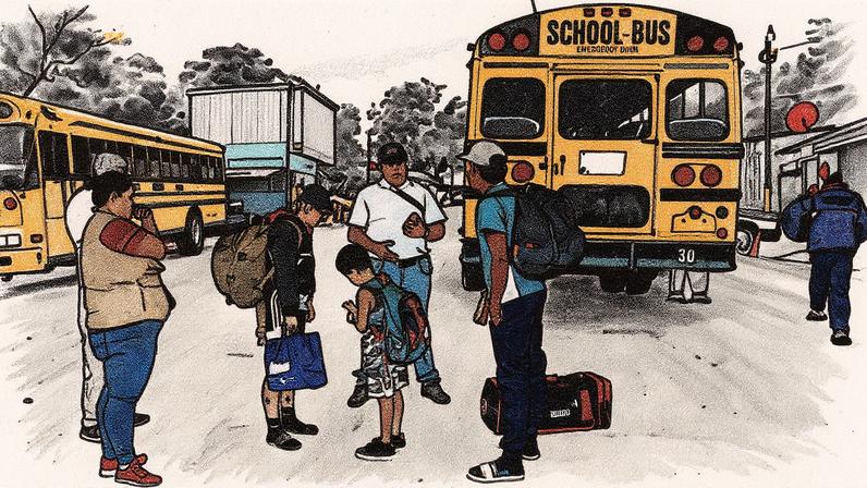 Migrantes retornadas no passo migratório de Las Manos (Honduras), em abril de 2025. (Foto: Bienvenido Velasco/EFE)
