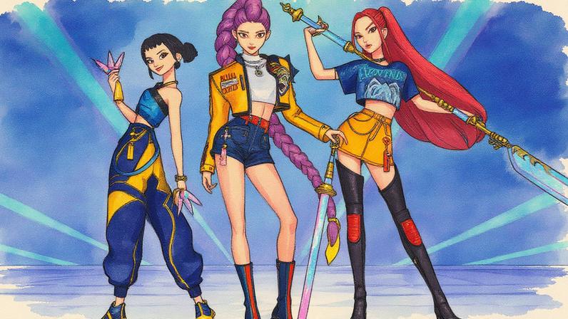 Cena da animação 'Guerreiras do K-pop' (K-pop Demon Hunters), na Netflix - Divulgação (Foto: Divulgação)