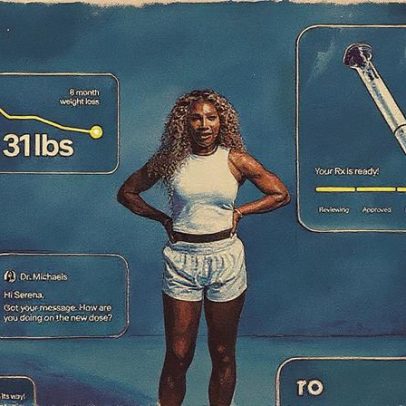 Serena Williams promove caneta para obesidade e gera polêmica nas redes sociais