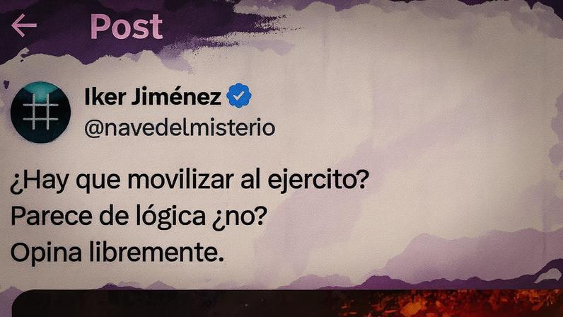 El tuit de Iker Jiménez. (Foto: Reprodução)
