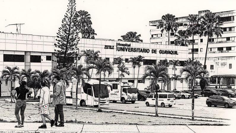 Hospital General Universitario de Guayaquil este lunes. (Foto: VICENTE GAIBOR)
