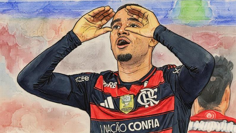 Samuel Lino comemora gol pelo Flamengo sobre o Vitória, no Maracanã, pelo Brasileirão (Foto: Gilvan de Souza/Flamengo)